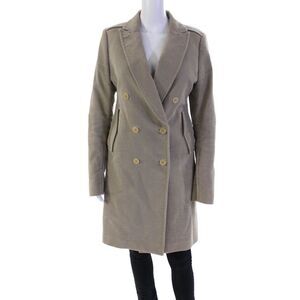 Costume National Womens Double Breasted Pointed Lapel Coat Brown Size IT 44